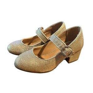 INC Jade Mary Jane Shoes  Toddler Girls Size 11  Gold Glitter Dress Shoes